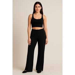 Y2K Black Wide Leg Lounge Pants MIA Rose Women’s Comfy Stretch
